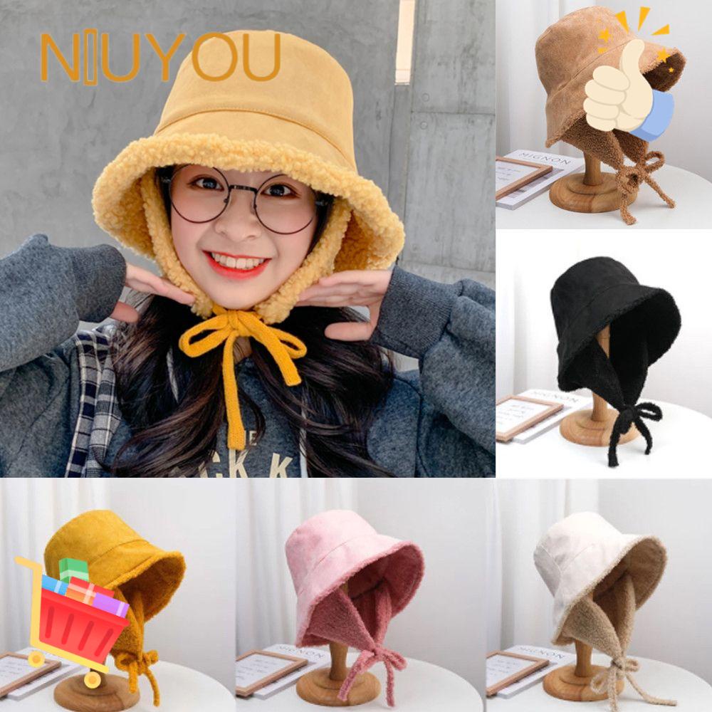NIUYOU Mũ Bucket Lông Cừu Mềm Mại Thời Trang Dành Cho Nam Và Nữ