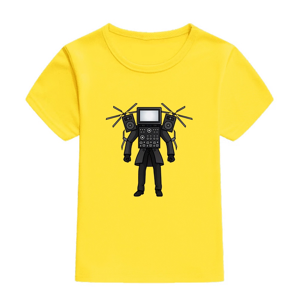 Áo Thun Ngắn Tay Dáng Rộng In Hình Dingyuan Cinemaman Skibidi Toilet Giản Dị Dành Cho Thanh Thiếu Niên