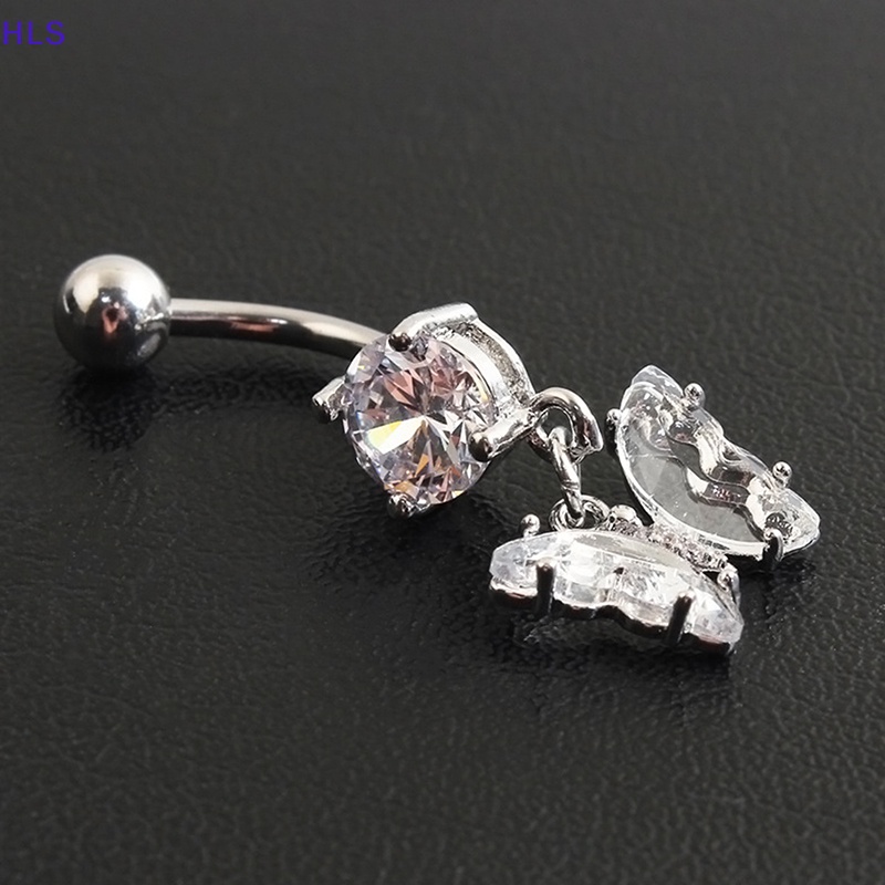 Khuyên Rốn Hình Bướm Đính Đá Zircon Thời Trang Cho Nữ