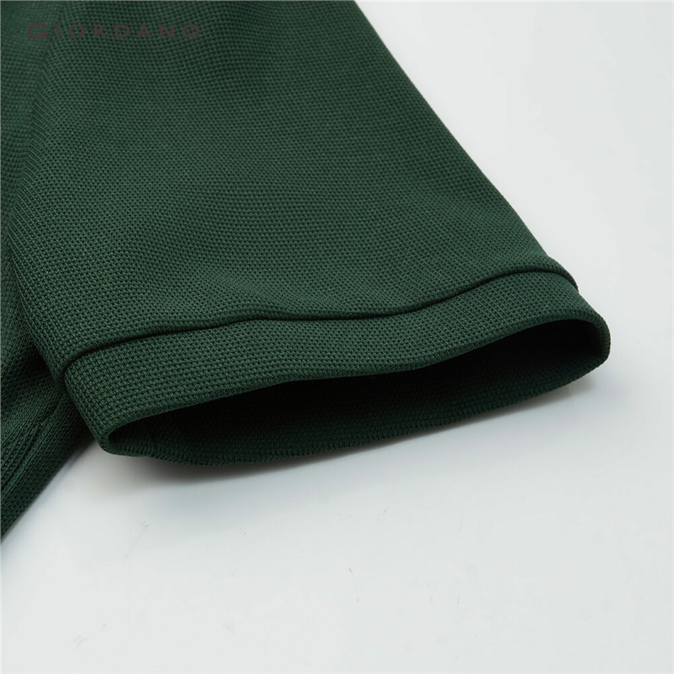 Đầm polo GIORDANO 18463214 vải waffle thêu chim cánh cụt cho nữ