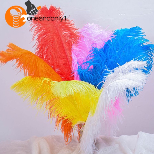 Bộ 100 Lông Đà Điểu 15-20cm Tự Nhiên Dùng Trang Trí Tiệc Cưới