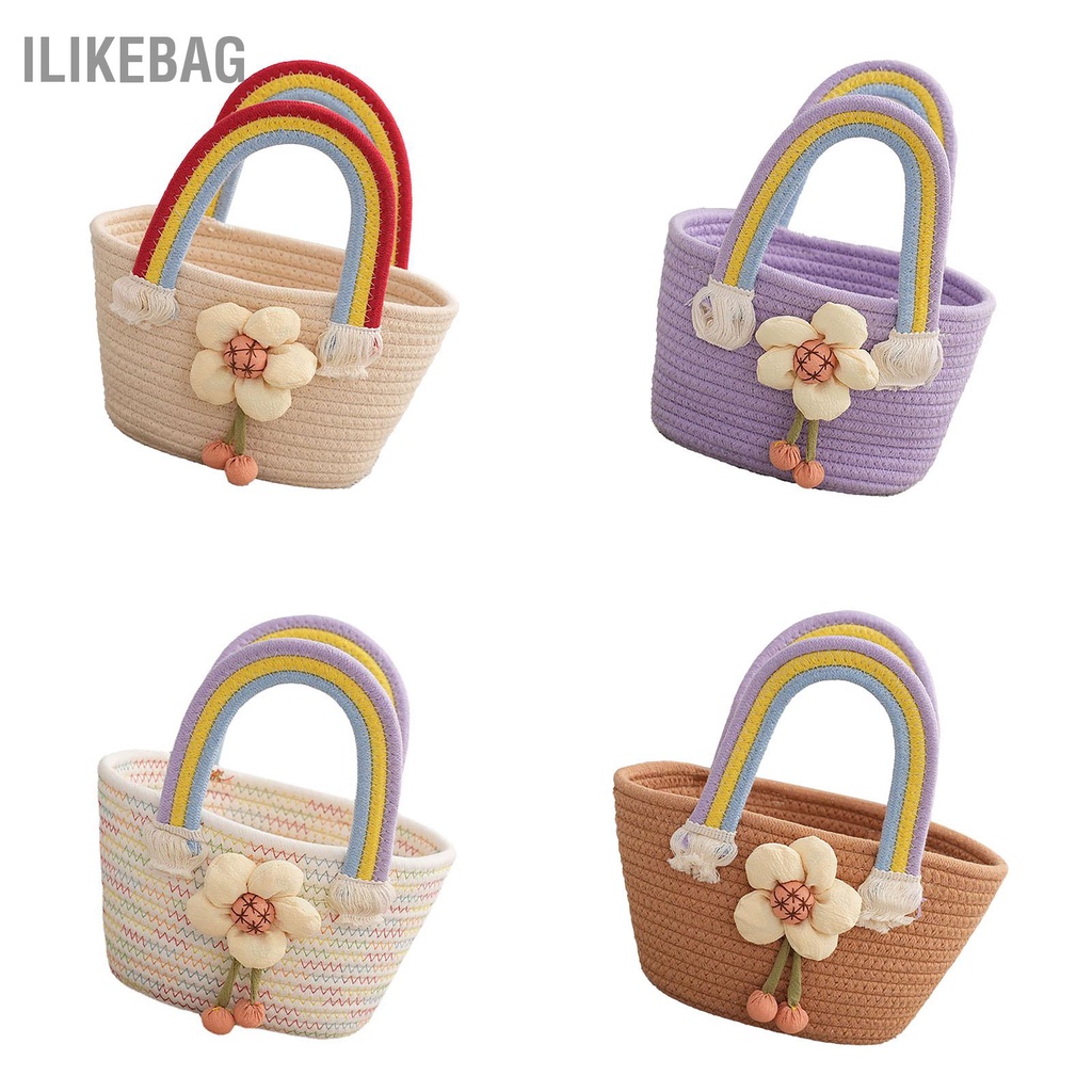 Ilikebag Túi xách dệt hướng dương thời trang tối giản đa năng dễ thương cho kỳ nghỉ hàng ngày