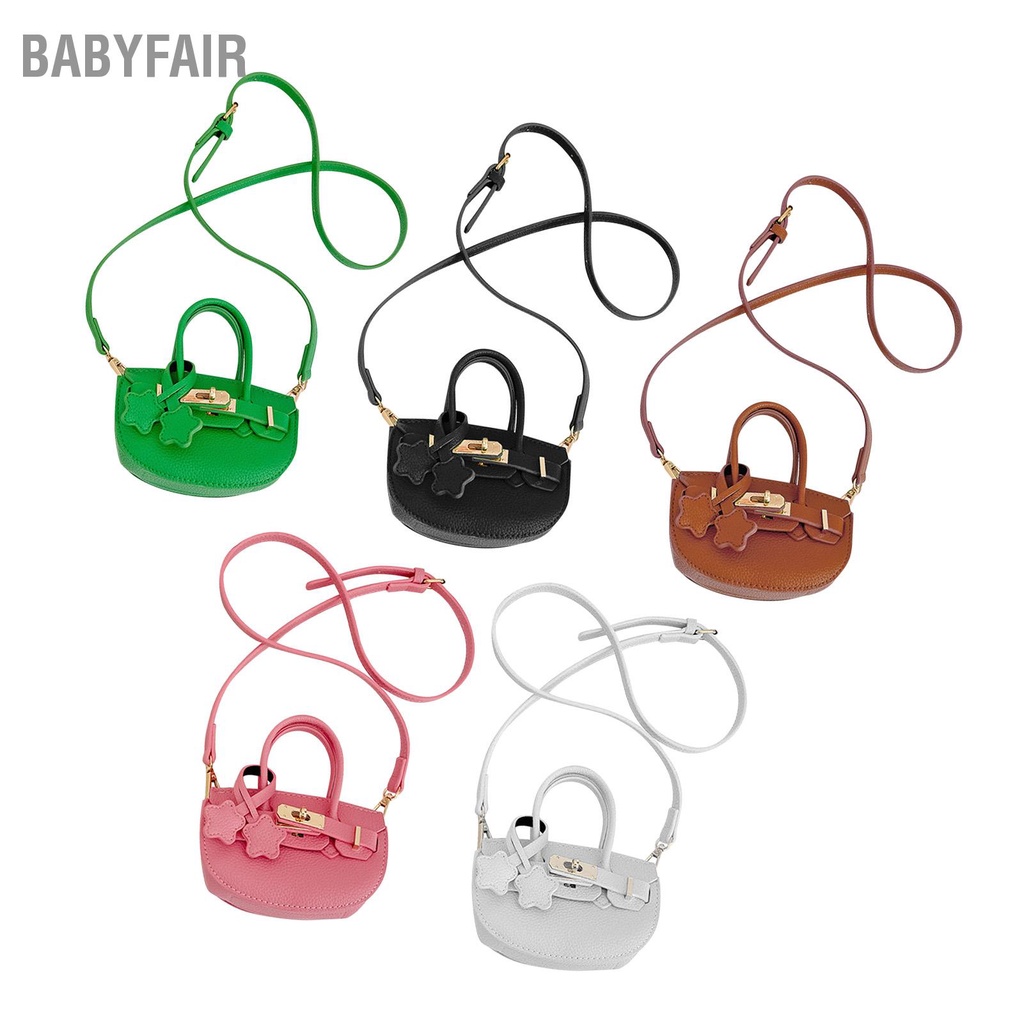 Babyfair Túi xách mini Messenger đeo vai bằng da PU có tay cầm trên cùng thời trang dễ thương