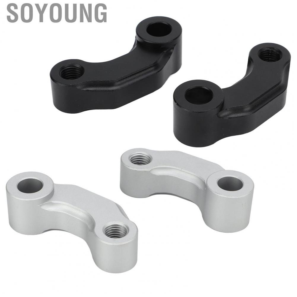 Soyoung Wing Mirror Extension Mount  Durable Easy Installation 2 Pcs Stylish Rearview Extend Adapter for Motorcycle