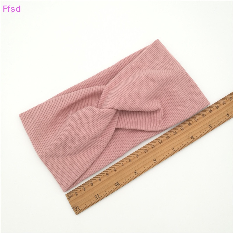 {Ffsd} Băng Đô Cotton Mềm Co Giãn Thắt Nút Màu Trơn Trang Điểm Rửa Mặt Trang Điểm Cho Bé Gái * Bán Chạy