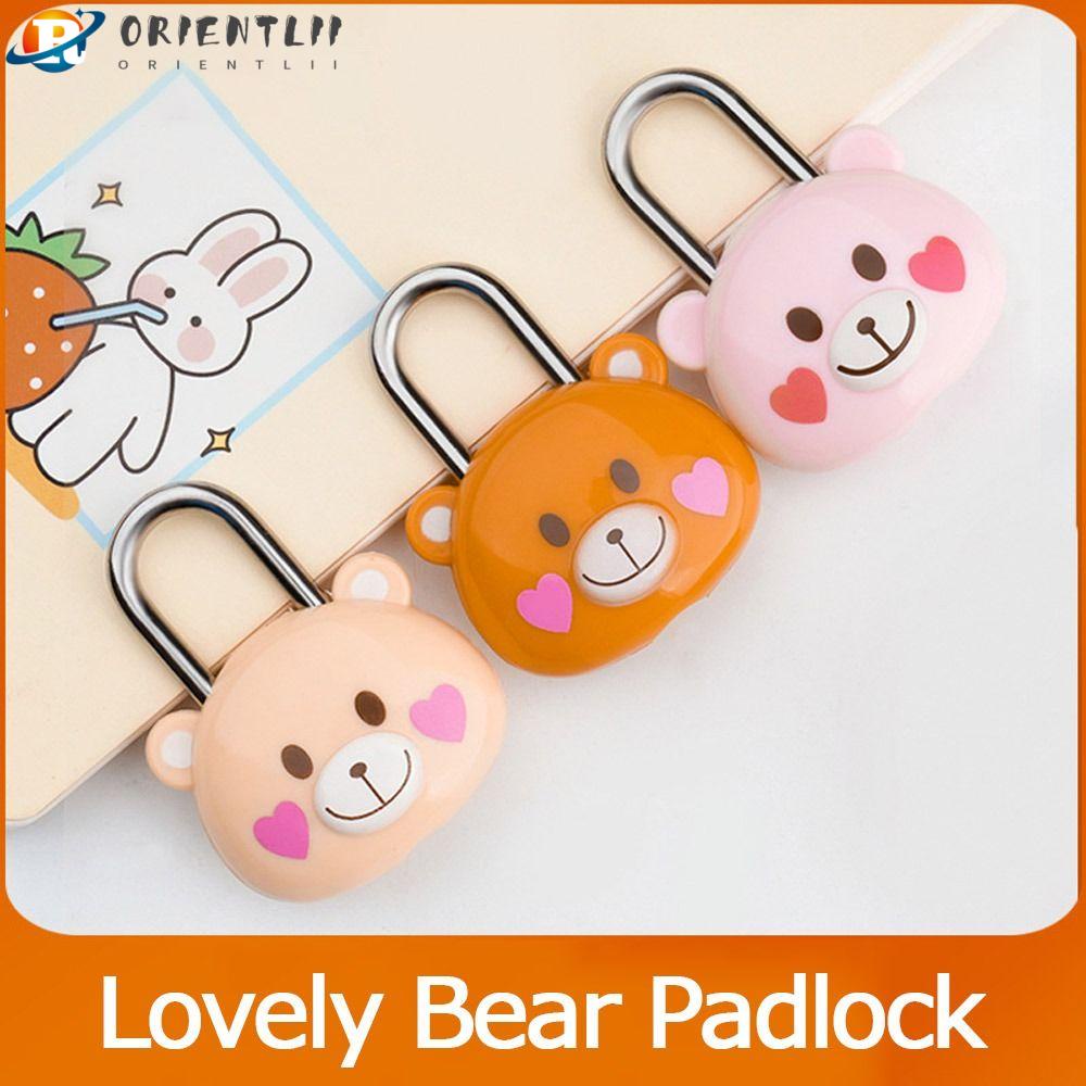 ORIENTLII Ổ Khóa Tủ Bằng Nhựa Cứng Hình Gấu Hoạt Hình Dễ Thương Cho Học Sinh
