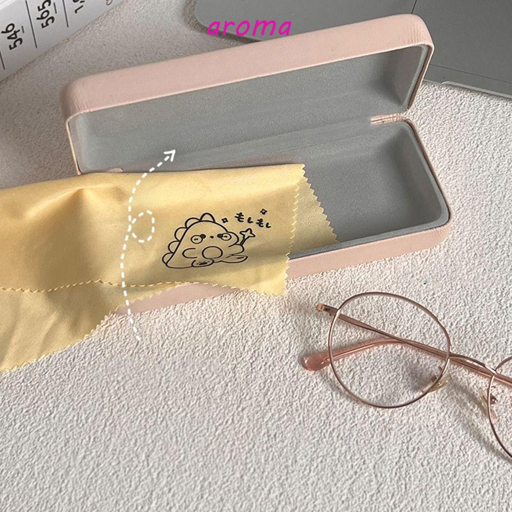 AROMA Hộp Đựng Mắt Kính Bằng Da PU Họa Tiết Hoạt Hình Phong Cách Hàn Quốc Độc Đáo