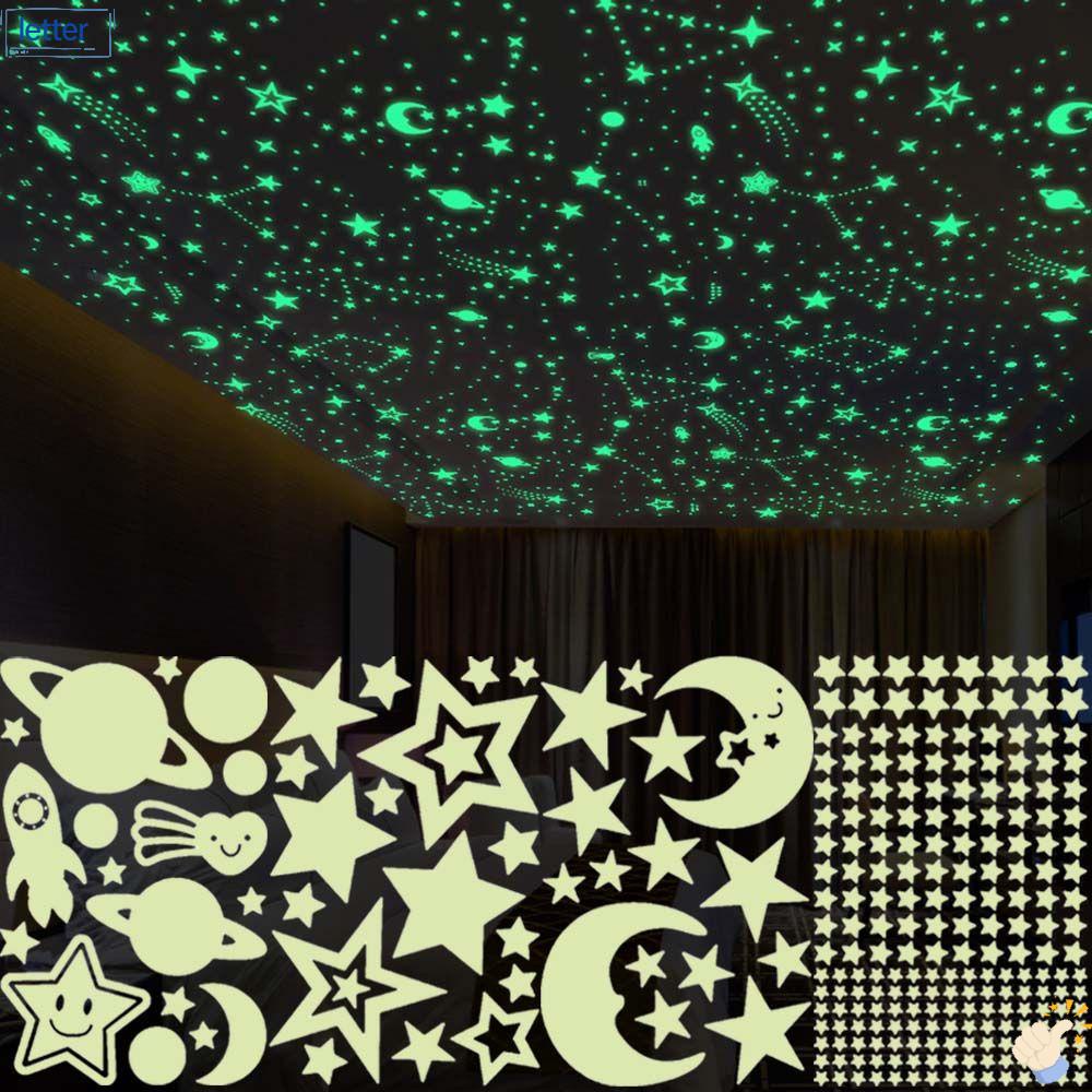 LET Miếng Dán Tường 3D Dạ Quang Phát Sáng Trong Tối Trang Trí Nội Thất