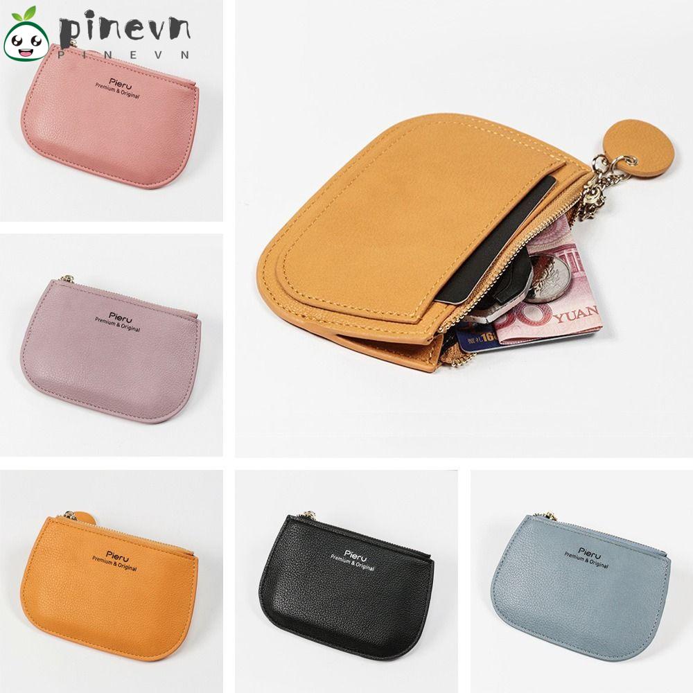 PINEVN Ví Đựng Tiền Xu Siêu Mỏng Kèm Móc Khóa Thời Trang Cho Nữ