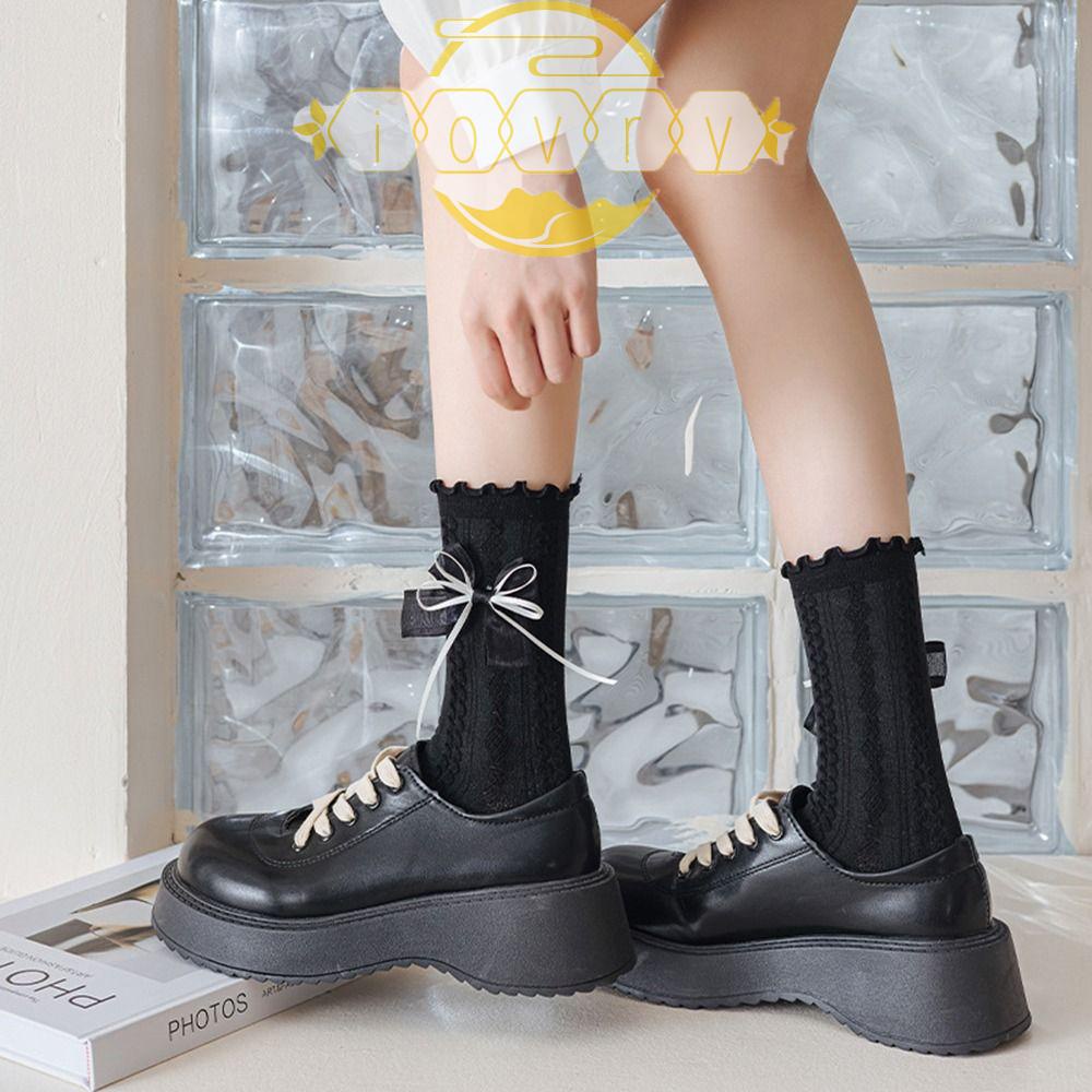 IVORY Đôi Vớ Gắn Nơ Phong Cách Harajuku Lolita Dễ Thương Cho Nữ