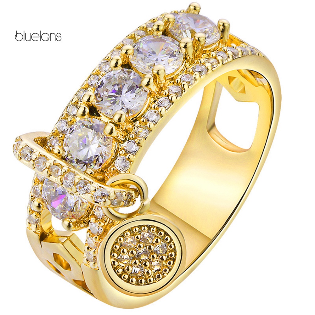 Nhẫn Đính Đá Zircon Tròn Sang Trọng Cho Nữ