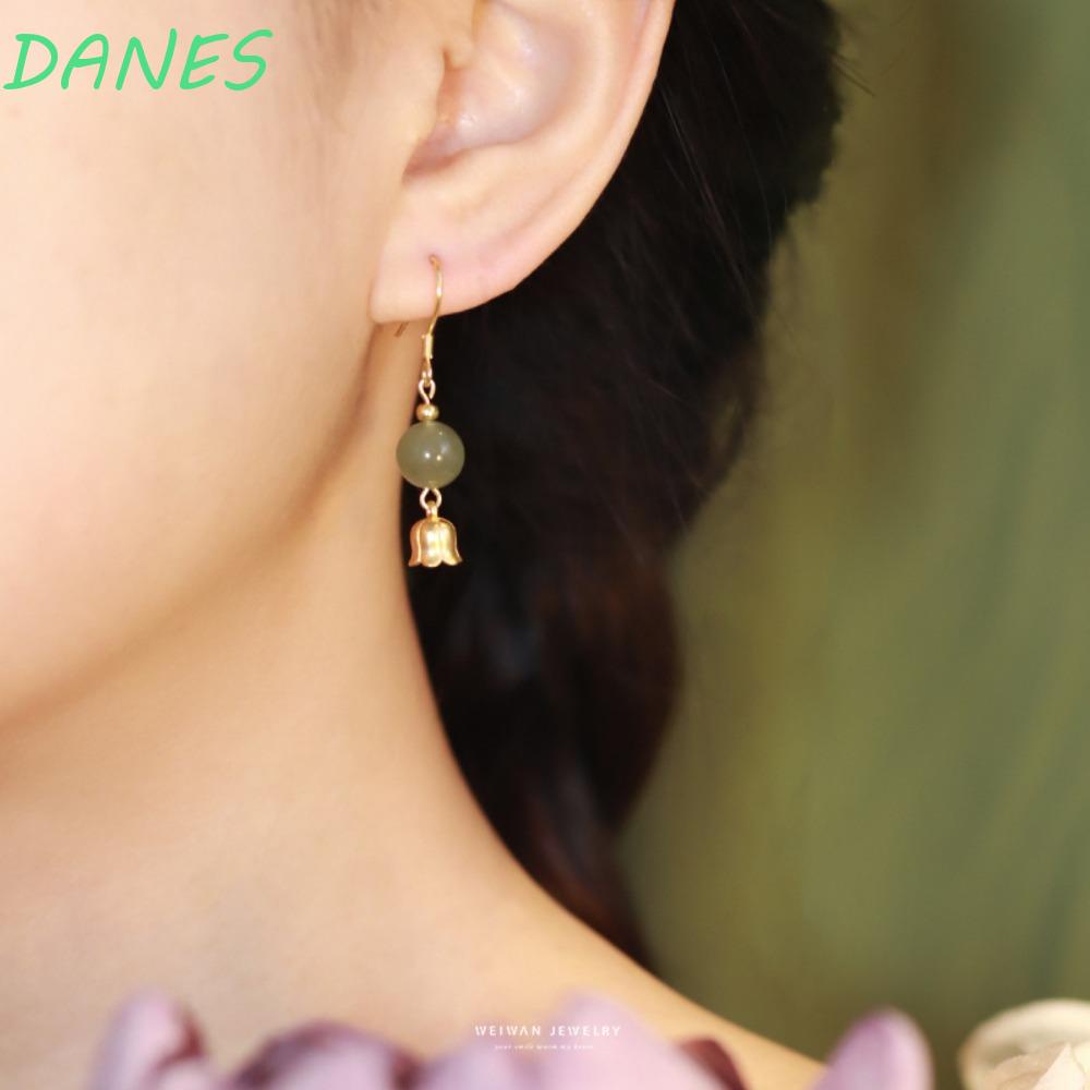 DANES Khuyên Tai Bằng Đồng Không Gây Dị Ứng Hình Giọt Nước Phối Hoa / Giọt Nước Thời Trang Cho Nữ