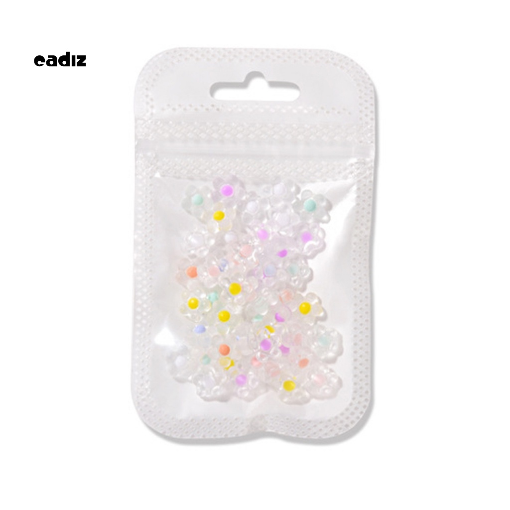 Bộ 50 Phụ Kiện Trang Trí Móng Tay Hình Bông Hoa 3D Bằng Nhựa Resin Màu Sắc Tươi Sáng Chống Thấm Nước Dành Cho Nữ