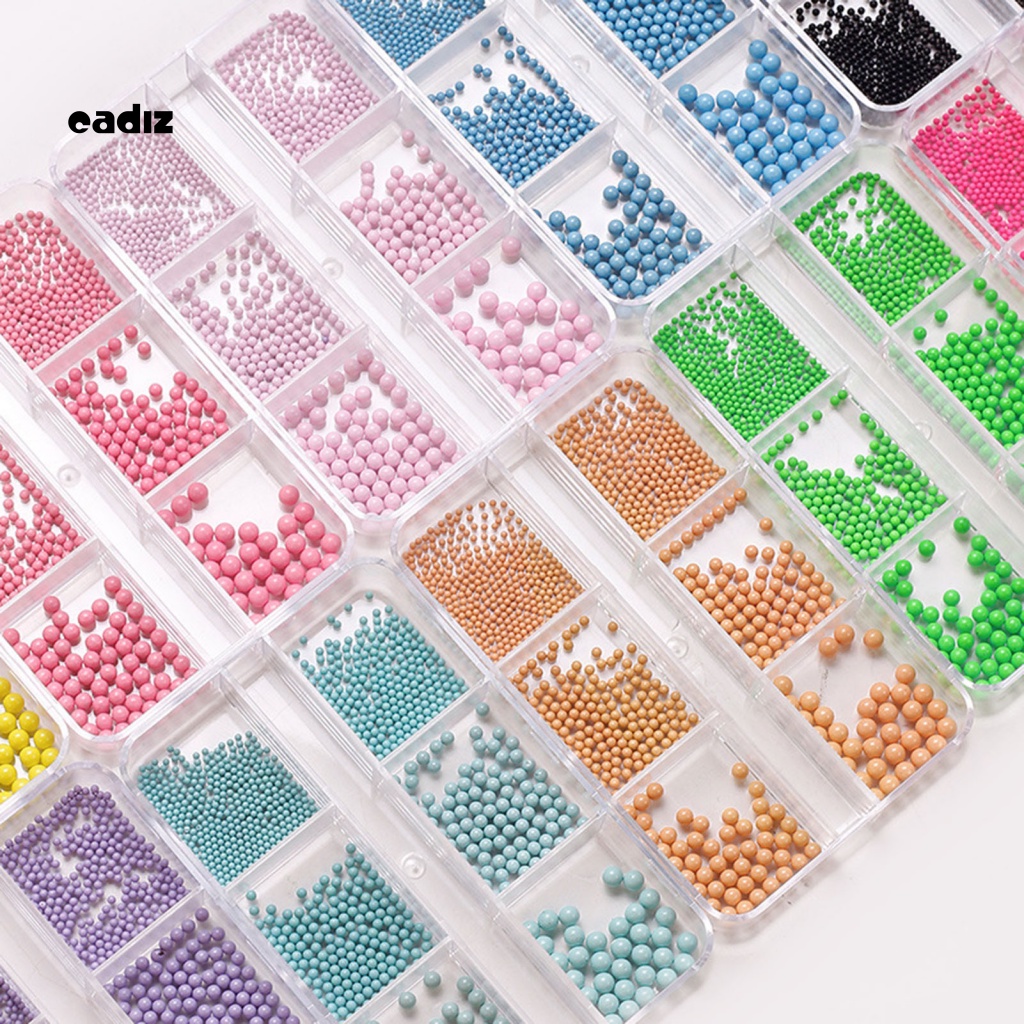 Hộp Hạt 3D Nhiều Kích Cỡ Màu Sắc Trơn Mượt Trang Trí Móng Nghệ Thuật DIY