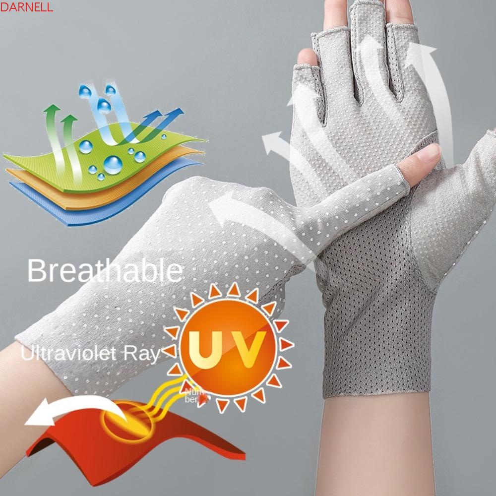 DARNELL Găng Tay Lái Xe Chống Nắng Chống Trượt Co Giãn Thoáng Khí Họa Tiết Chấm Bi Có