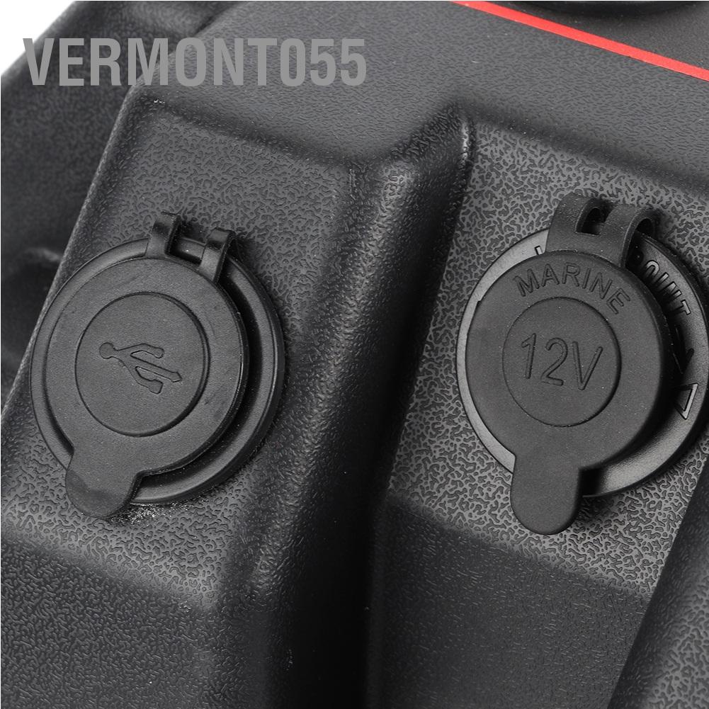 Vermont055 Trạm trung tâm điện động cơ Minnkota Trolling bằng nhựa Hộp pin Cổng sạc USB 12V