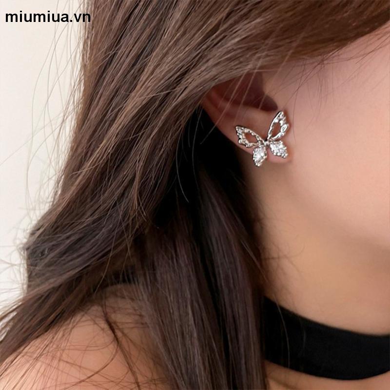 Miumiua🔮Bông Tai Mạ Bạc 925 Hình Bướm Siêu Nữ Tính Sang Trọng