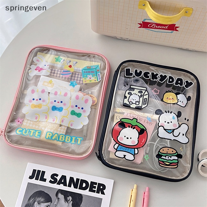 Túi Đựng Máy Tính Bảng 11 Inch Bằng PVC Trong Suốt Chống Thấm Nước Họa Tiết Hoạt Hình Dễ Thương