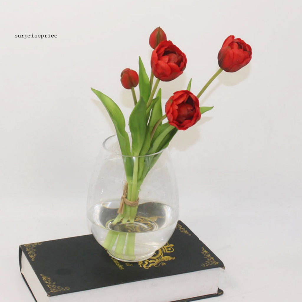 1 Bó Hoa Tulip Nhân Tạo Bằng Nhựa PVC Không Cần Khoan Lỗ Dùng Trang Trí Nhà Cửa