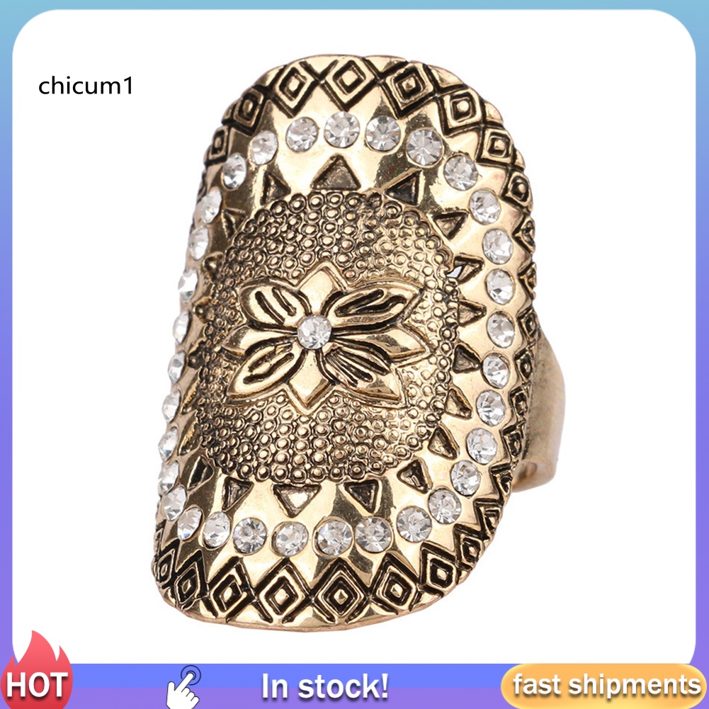 Nhẫn Hợp Kim Hình Hoa Đính Đá Xinh Xắn Cho Nữ