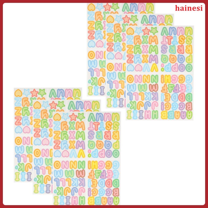 Bộ 10 Tấm Sticker Dán Trang Trí Sổ Tay Hình Chữ Cái Mini Dễ Thương