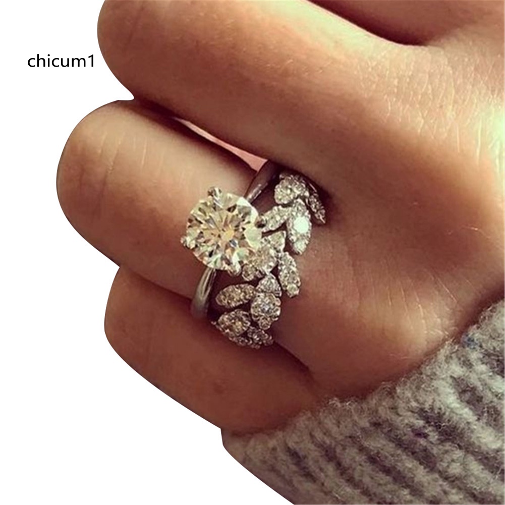 Set 2 Nhẫn Hợp Kim Đính Đá Nhiều Kiểu Dáng Thời Trang Cho Nữ