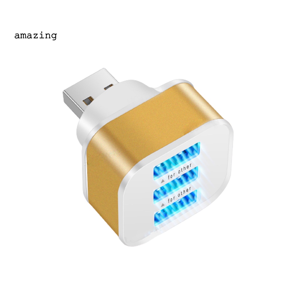 Bộ Chia Cáp USB Đèn LED 3 Trong 1 Cho Điện Thoại / PC / Laptop