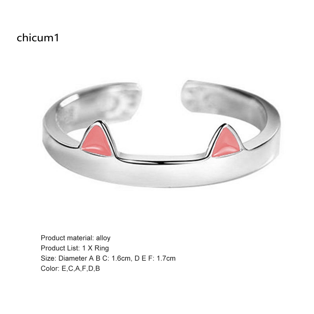 Nhẫn Cặp Mạ Bạc Hình Tai Mèo Dễ Điều Chỉnh