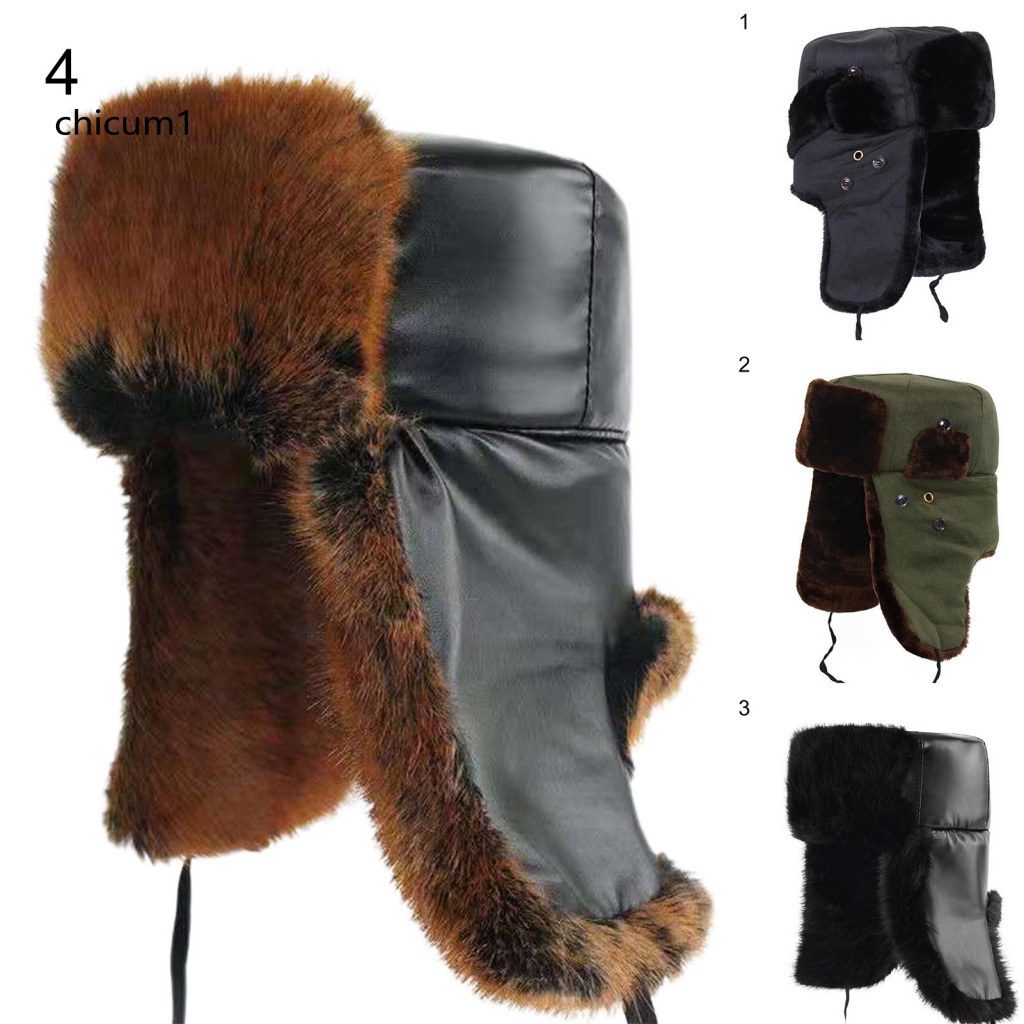 Mũ Che Tai Giữ Ấm Mùa Đông Mềm Mại Thân Thiện Với Làn Da Chống Gió Màu Trơn Dành Cho Nam Nữ