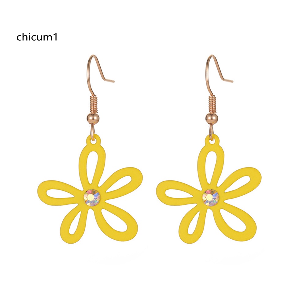 Khuyên Tai Kim Loại Hình Hoa Thời Trang Cho Nữ