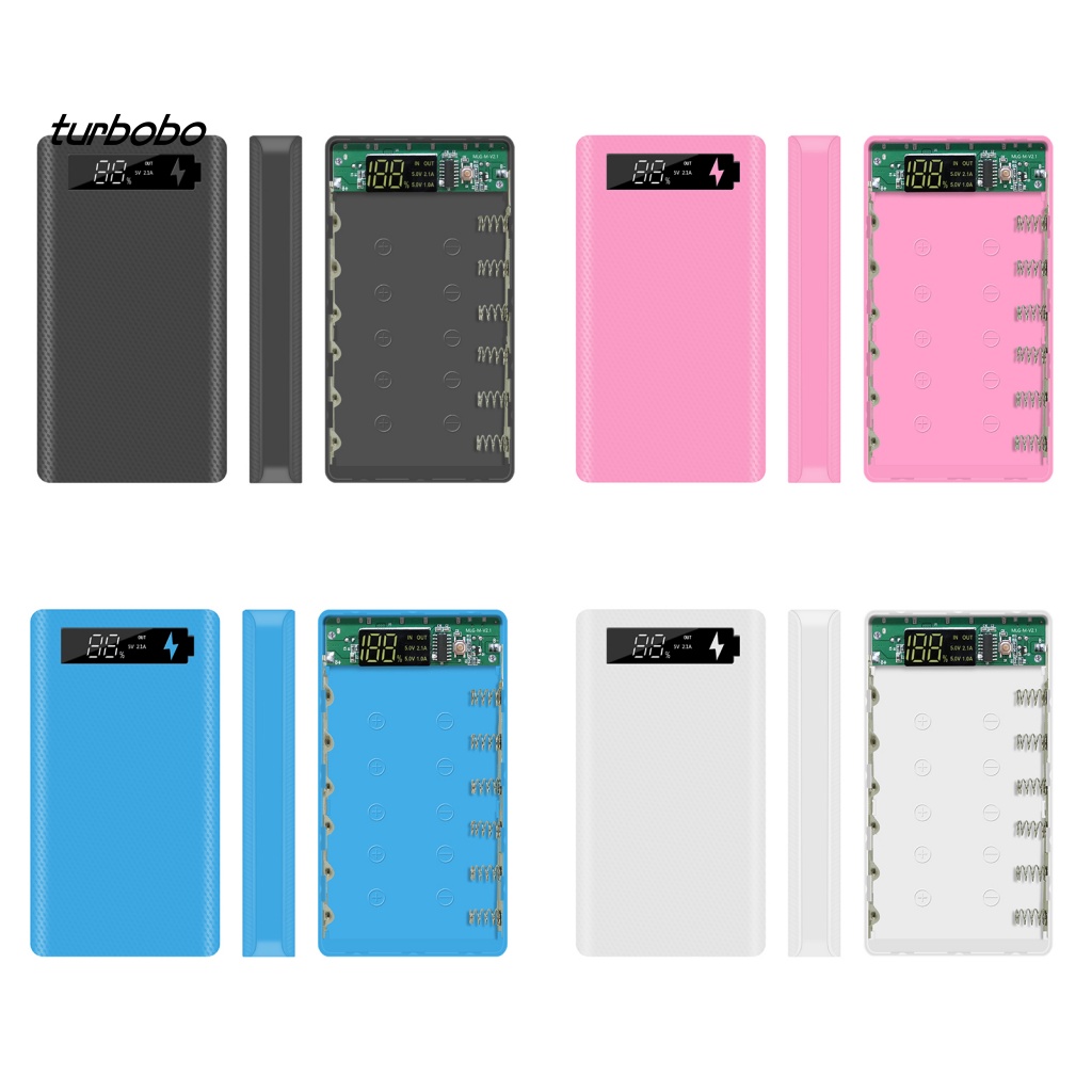 Pin Sạc Dự Phòng Tự Lắp Ráp M6 Micro USB Type-C 18650 Có Đèn LED Màn Hình LCD Tiện Dụng