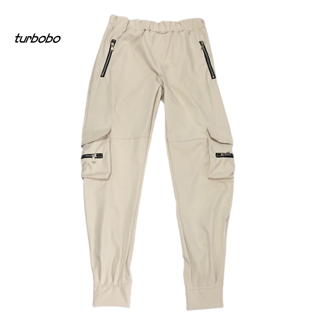 Turbobo Quần Dài Lưng Thun Dây Rút Co Giãn Nhiều Túi Dành Cho Nam Tập Thể Thao Leo Núi
