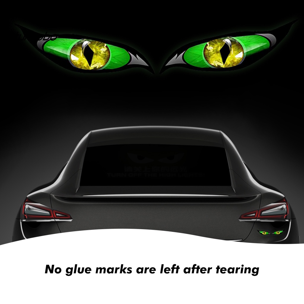 Bộ 2 Miếng Dán Phản Quang Chống Nắng Hình Đôi Mắt Quỷ Vui Nhộn Cho Xe Hơi Van