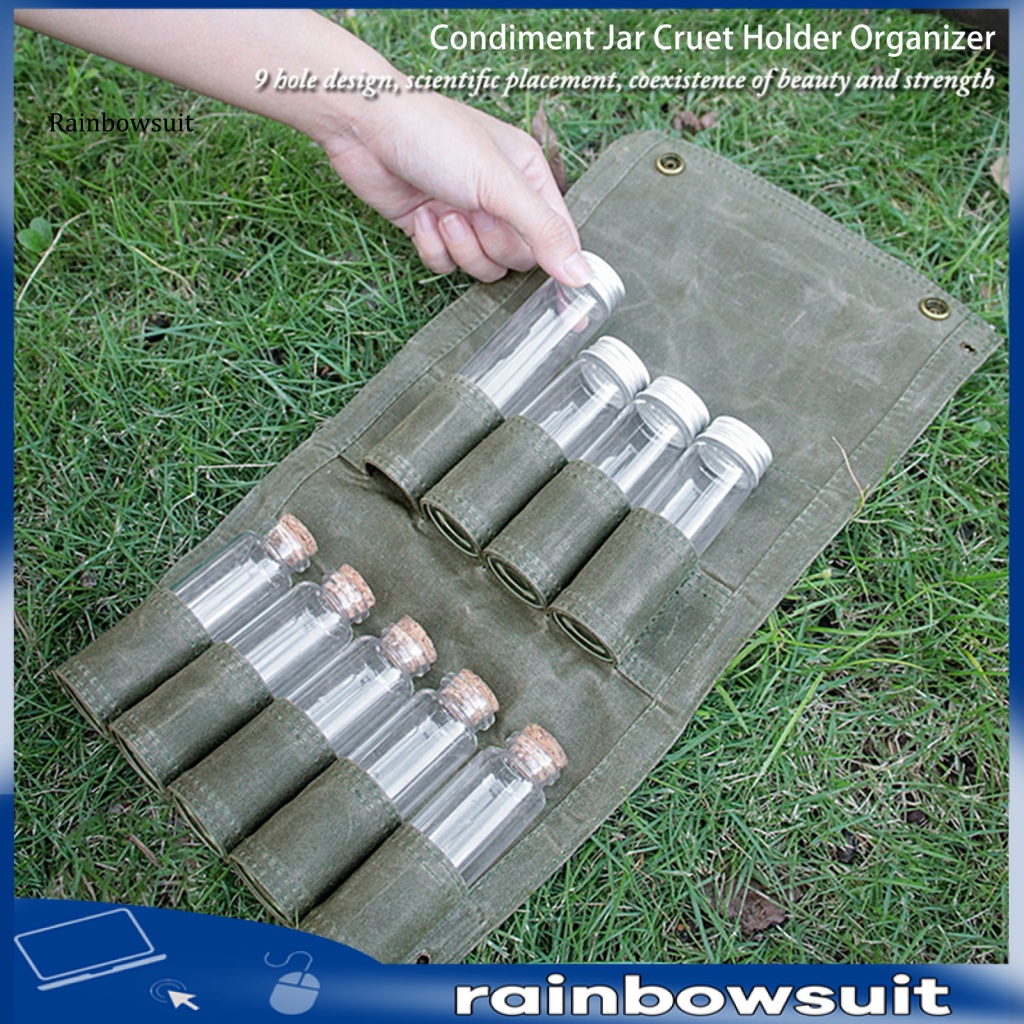 Giá Đỡ Lọ Gia Vị 9 Ngăn Sức Chứa Lớn Chống Mài Mòn Có Thể Gập Gọn Và Giặt Rửa