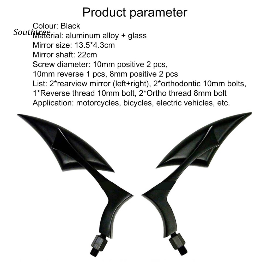 Bộ 2 Gương Chiếu Hậu Bằng Hợp Kim Nhôm Thay Thế Chuyên Dụng Cho Xe Mô Tô