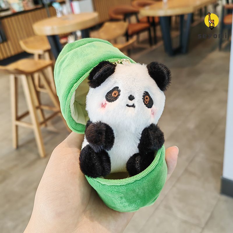 Móc Khóa Gấu Trúc Nhồi Bông Mềm Mại Đáng Yêu