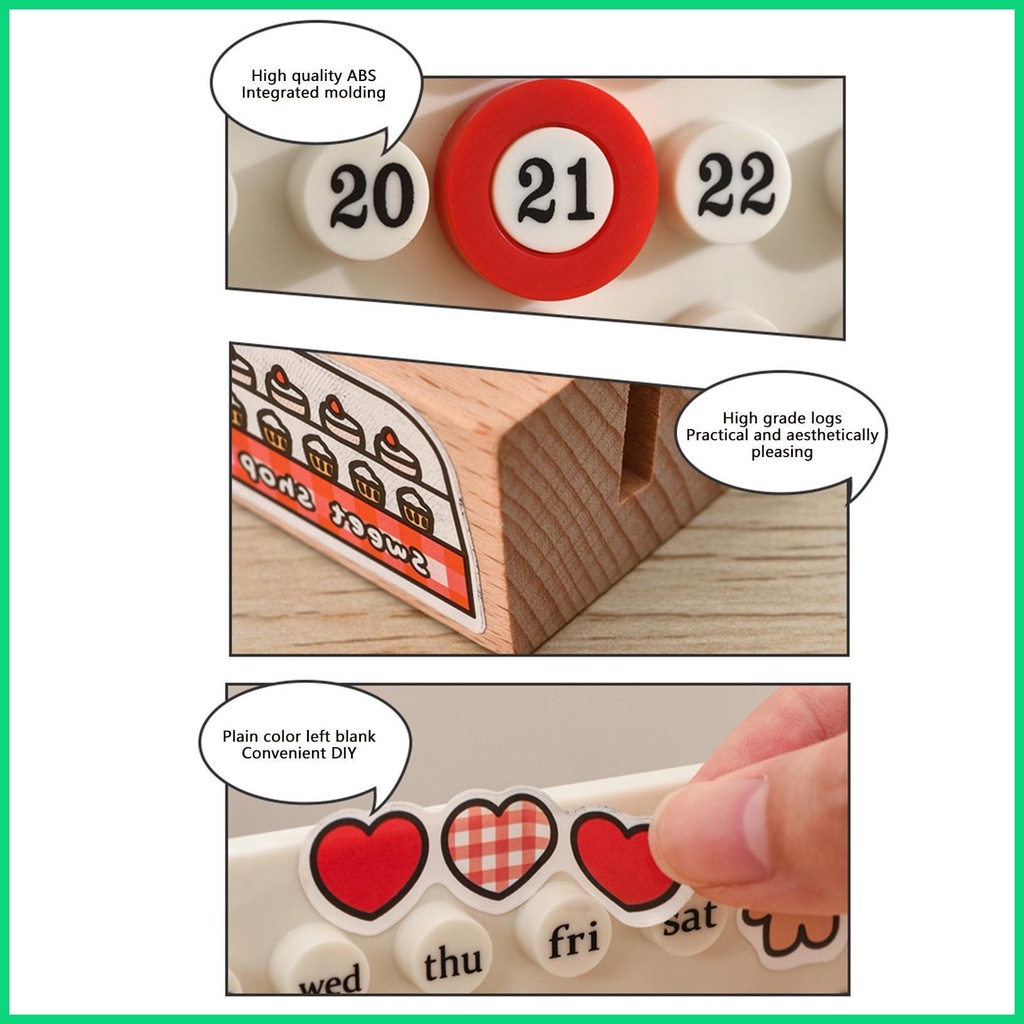 Lịch Để Bàn Có Nhãn Dán DIY Sáng Tạo Cho Thanh Thiếu Niên Nam Nữ