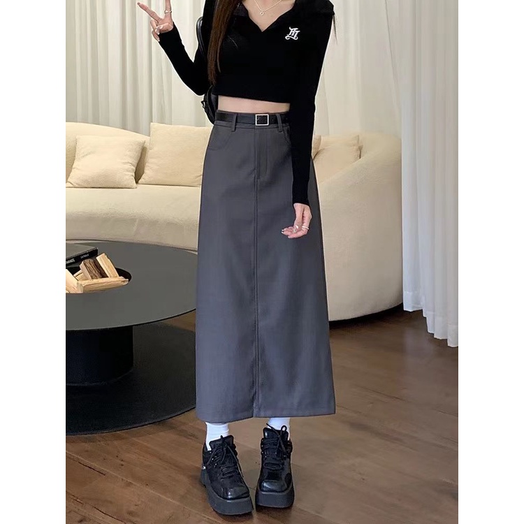 IMAODOU Chân Váy Chữ a Lửng Lưng Cao Thời Trang Mùa Xuân 2023 Dành Cho Nữ