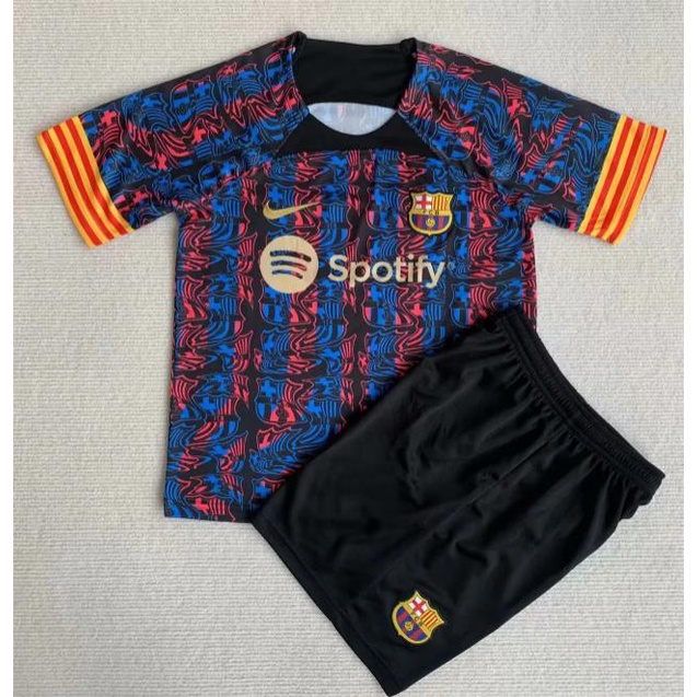 Áo Thun Bóng Đá Câu Lạc Bộ Barcelona Sân Nhà Dành Cho Người Lớn Và Trẻ Em Size 23-24