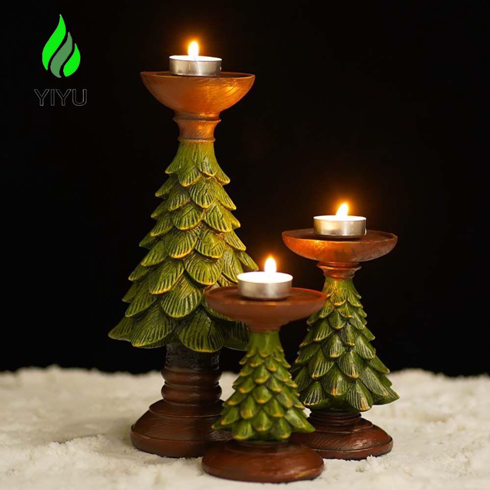 YIYU Cây Thông Giá Đỡ Nến Để Bàn Trang Trí Phòng Khách Phong Cách Retro
