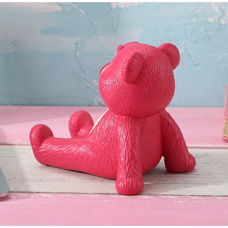Strawberry bear giá đỡ điện thoại di động máy tính để bàn trang trí hoạt hình dễ thương giá đỡ máy tính bảng