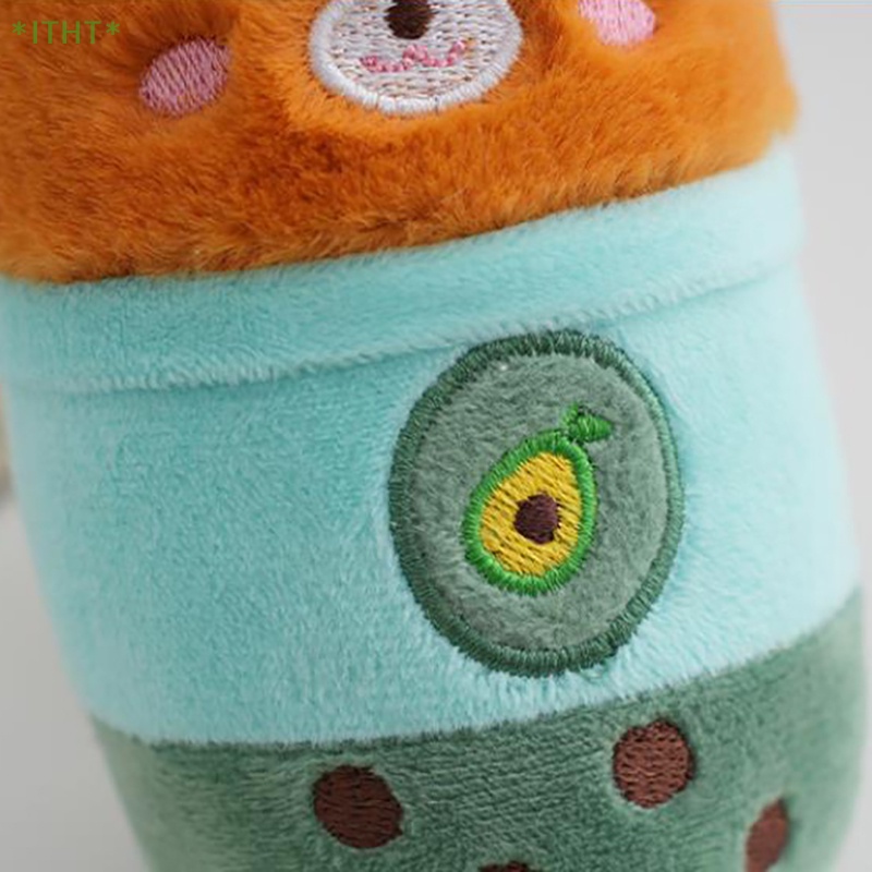 1 Túi Đựng Trà Sữa Hình Thỏ Gấu Nhồi Bông Mềm 13cm Mới