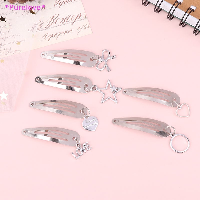 Set 2 Kẹp Tóc Kim Loại Đính Mặt Ngọt Ngào Cá Tính Cho Nữ Mới