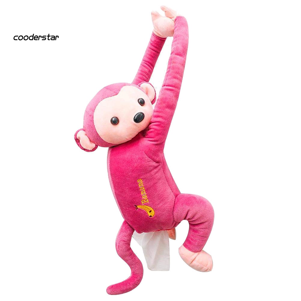 Hộp Đựng Khăn Giấy Hình Khỉ Nhồi Bông Đáng Yêu Treo Trang Trí Nội Thất Xe Hơi Ốp