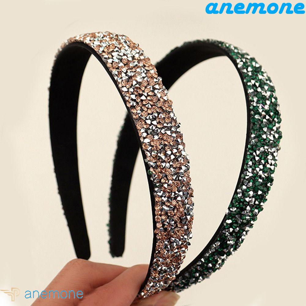 ANEMONE Băng Đô Cài Tóc Đính Đá Pha Lê Đơn Giản Thời Trang Chống Trượt Dùng Rửa Mặt