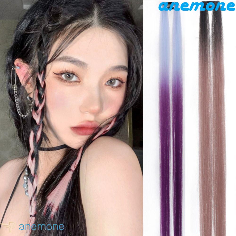 ANEMONE Kẹp Tóc Sợi Tổng Hợp Màu Cầu Vồng Chất Lượng Cao DIY Cho Nữ