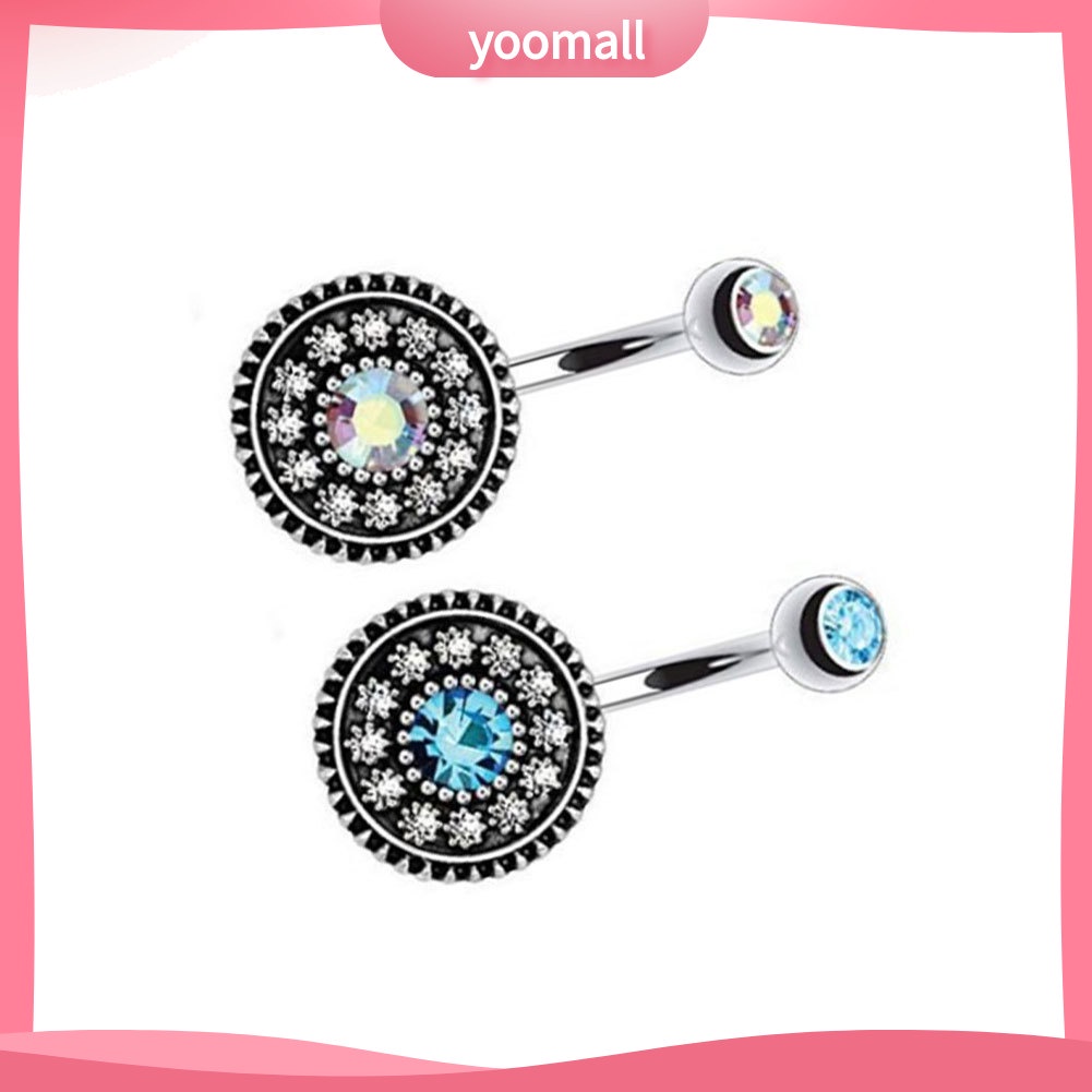 Bộ 2 Khuyên Rốn Tròn Bằng Thép Không Gỉ