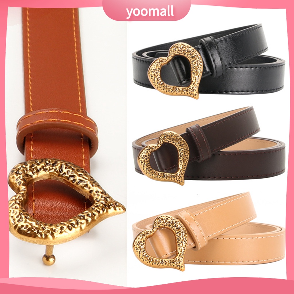 Thắt Lưng Da Giả Khóa Trái Tim Kim Loại Thoải Mái Dễ Sử Dụng Cho Nữ