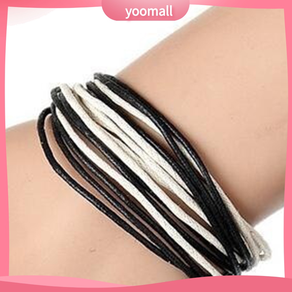 Vòng Tay Dây Sáp Nhiều Lớp Phong Cách Dân Tộc Hợp Thời Trang Cho Nam Và Nữ