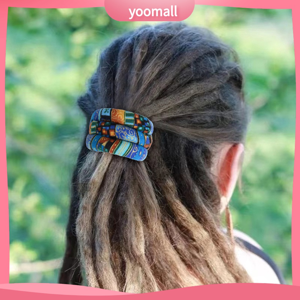 Giá Đỡ Dây Buộc Tóc Đuôi Ngựa Bằng Dây Sắt Linh Hoạt In Họa Tiết Thổ Cẩm Cổ Điển